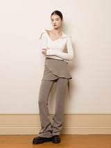 セリーヌウォーマーレイヤードパンツ / Celine warmer layered pants (Khaki)