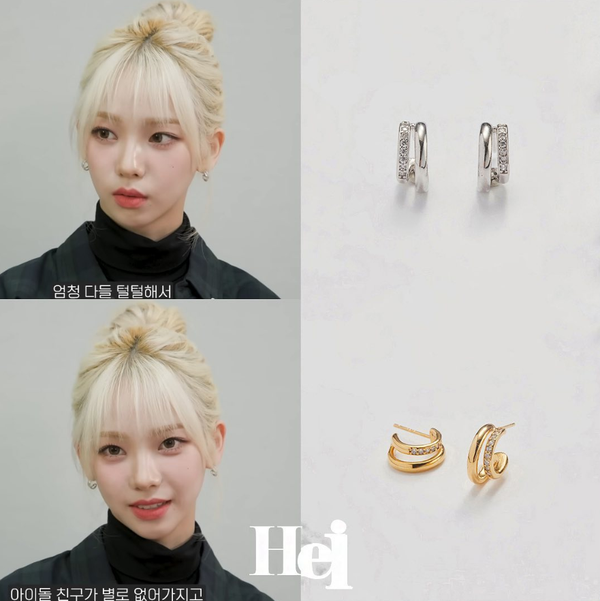 two-line cubic earring