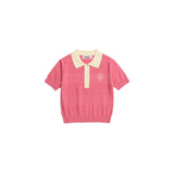BクローバーカラークロップニットTシャツ / B clover collar crop knit T-shirt_BNTHURS30UP2
