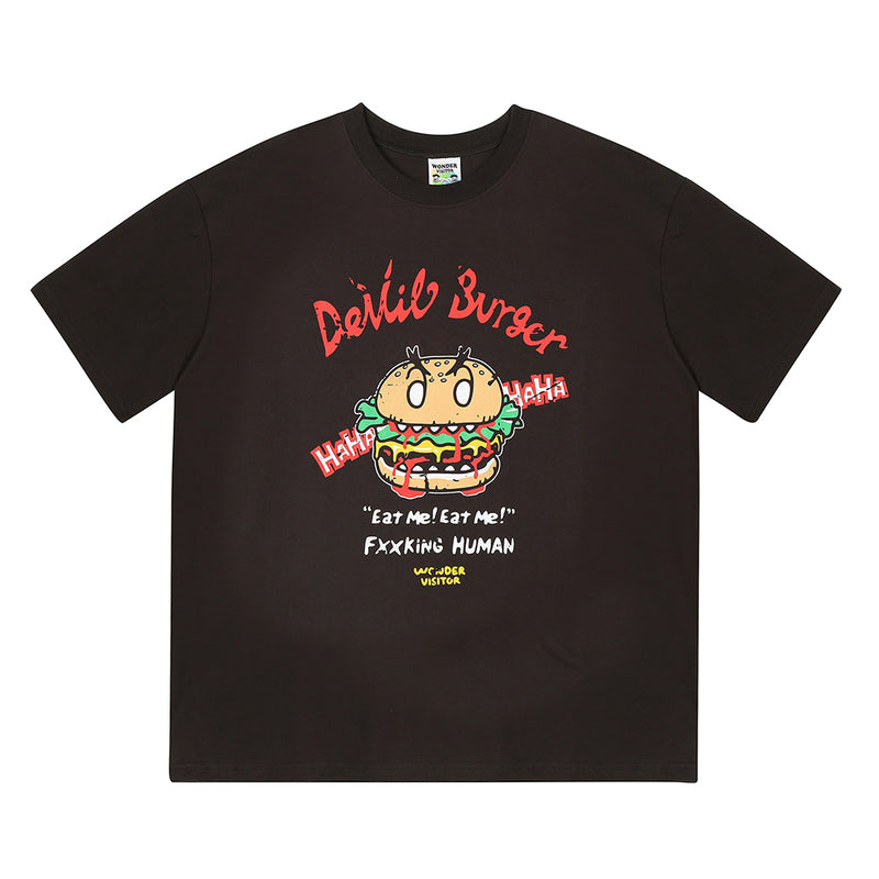 デビルバーガーヴィンテージプリントTシャツ / Devil burger vintage print T-shirt (4473292914806)