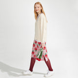 Rose pattern Knit Skirt [Pink] (6610299158646)