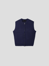 ラウンドジップアップニットベスト / Round zip-up knit vest 3color