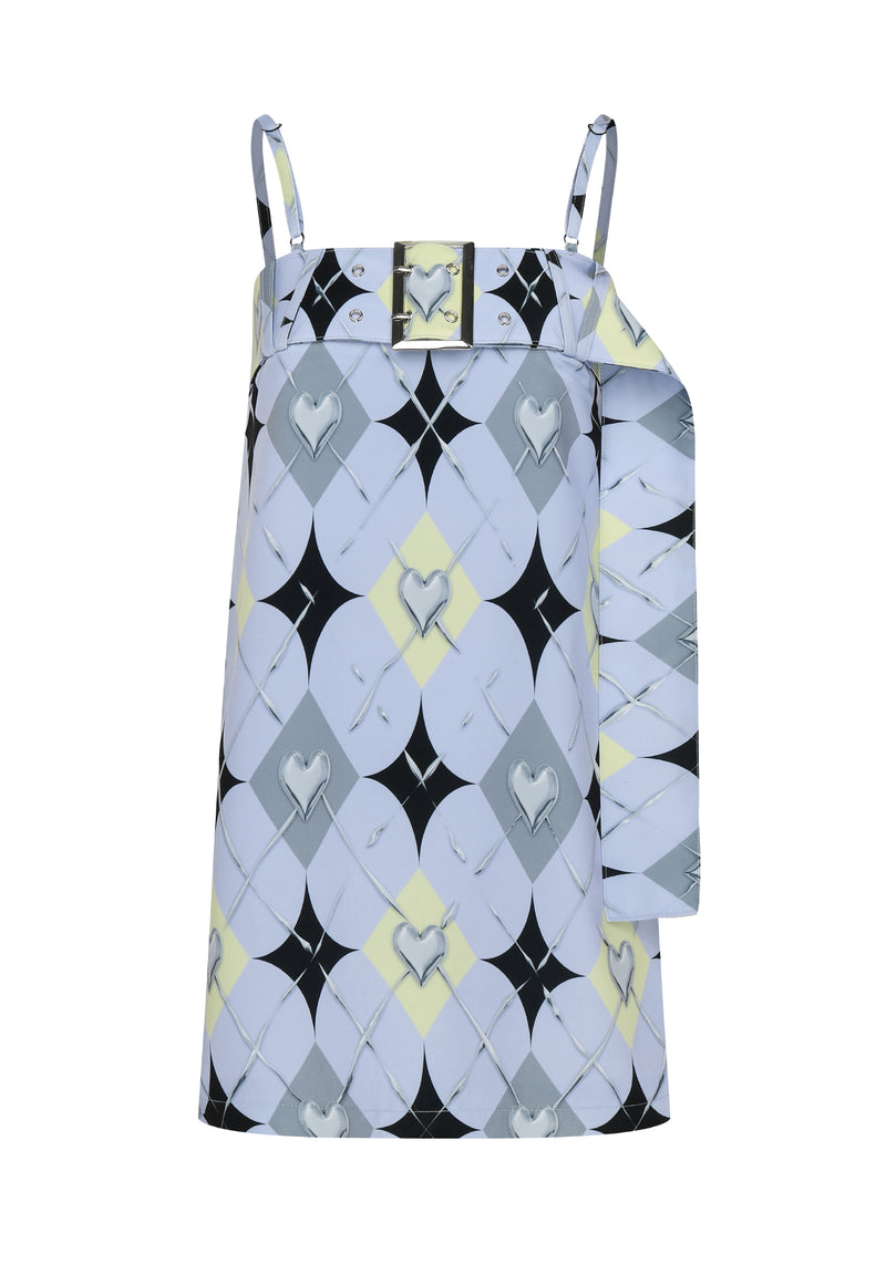 クローム アーガイル ベルト ドレス/ CHROME ARGYLE BELT DRESS (BLUE)