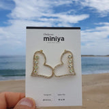 ハートラブピアス/Miniya Heart Love Earring (Jinju,Cubic)