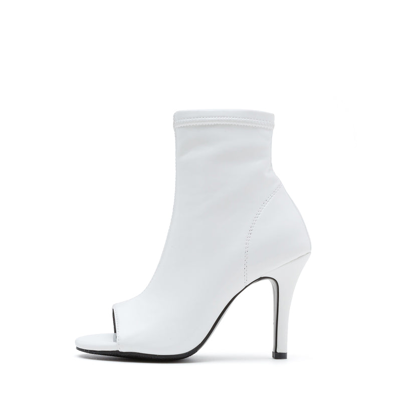 オープントゥスリムアンクルヒール/Open Toe Slim Ankle Heel(Glossy White)