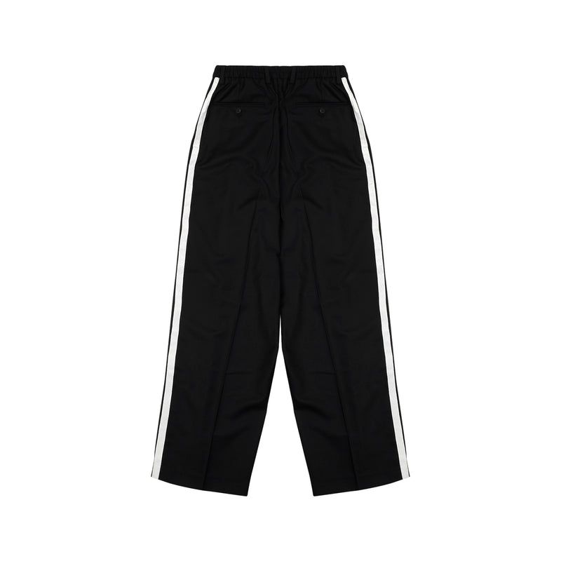 [UNISEX] Satin-Trimmed Racing Trousers (Black)