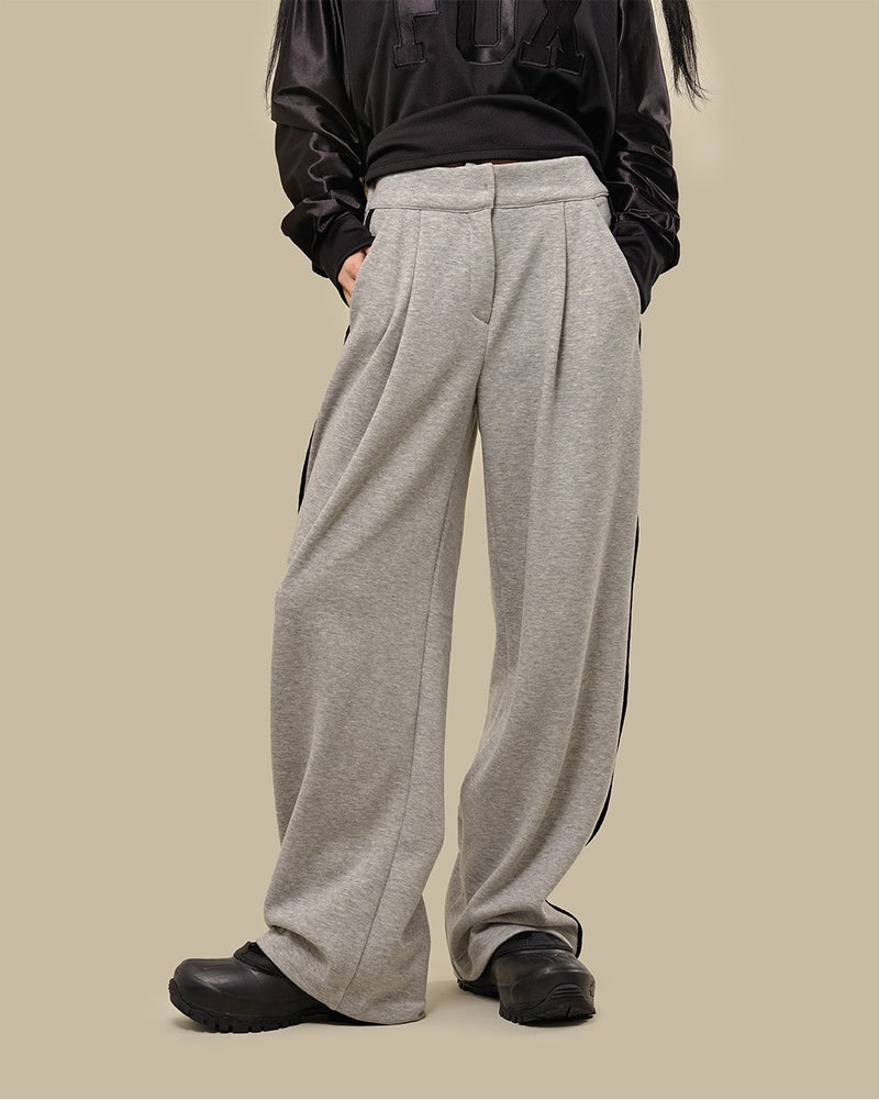 ミンクサイドラインワンタックバンディングパンツ/Mink side line one-tuck half banding pants
