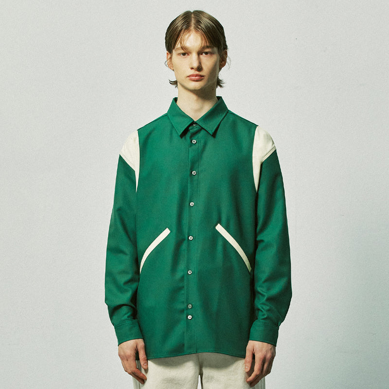 エッセンシャルバラシティシャツ / essential varsity shirts green