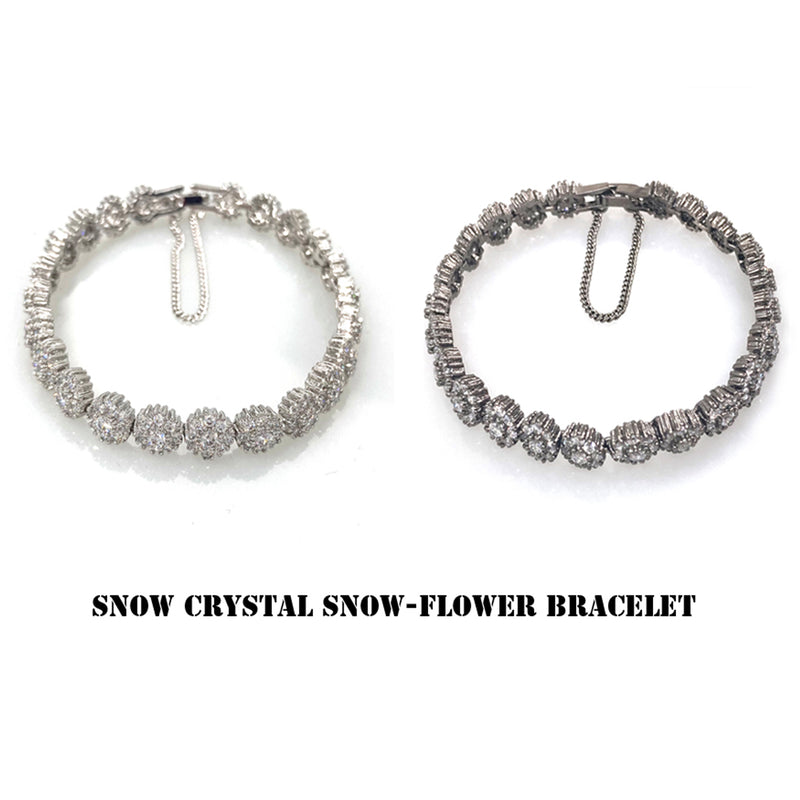 スノークリスタルスノーブレスレット/snow crystal snowflake bracelet (6688267993206)
