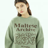 マルチーズアーカイブライングラフィックニット / Maltese archive line graphics knit