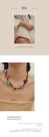 [Blackpink-Jisoo, NCT-Jisung, Idle-Shuhua] Color flower knit necklace (6595942809718)