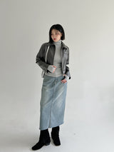 ミンクレザージャケット/Mink Leather Jacket (2color)