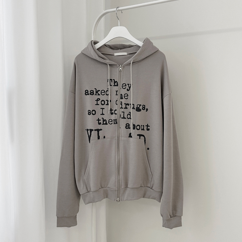 Day Two Way lettering hoodie zip up