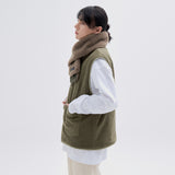 [Riversible]Fleece & Padding Vest V2 Light Khaki (6622450352246)