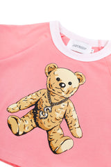 "ロックテディ" リンガーT / "Rock teddy" ringer T-shirt (2624802553974)