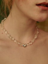 クォーツぺブルネックレス/quartz pebble necklace