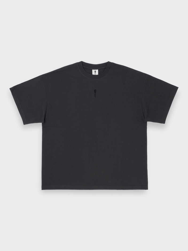 OVERSIZE FIT EMBROIDERED LOGO TEE - CHARCOAL / S24STS02-CHARCOAL
