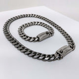 [BLESSEDBULLET]STEEL LINE CRUVE CHAIN NECKLACE_ANTIQUE SILVER/ANTIQUE GOLD (4625072816246)