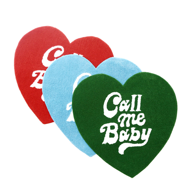 [Call me baby] Heart Logo Rug Mat _ Sky blue / ハートロゴラグマット(Sky blue) (6626776809590)