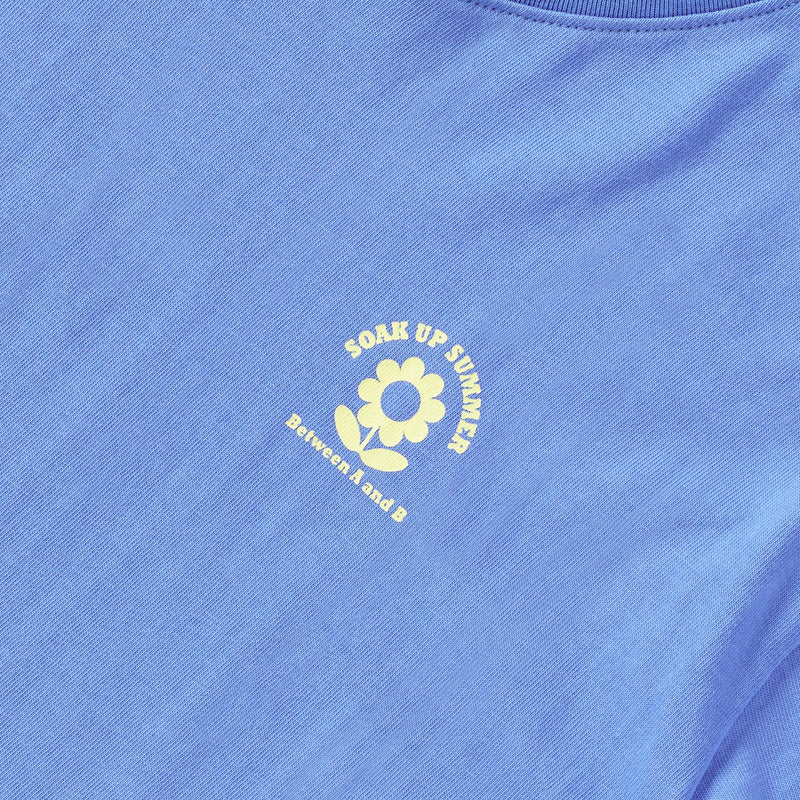 フラワープリントルーズフィットTシャツ / FLOWER PRINT LOOSE FIT T-SHIRT _ BLUE