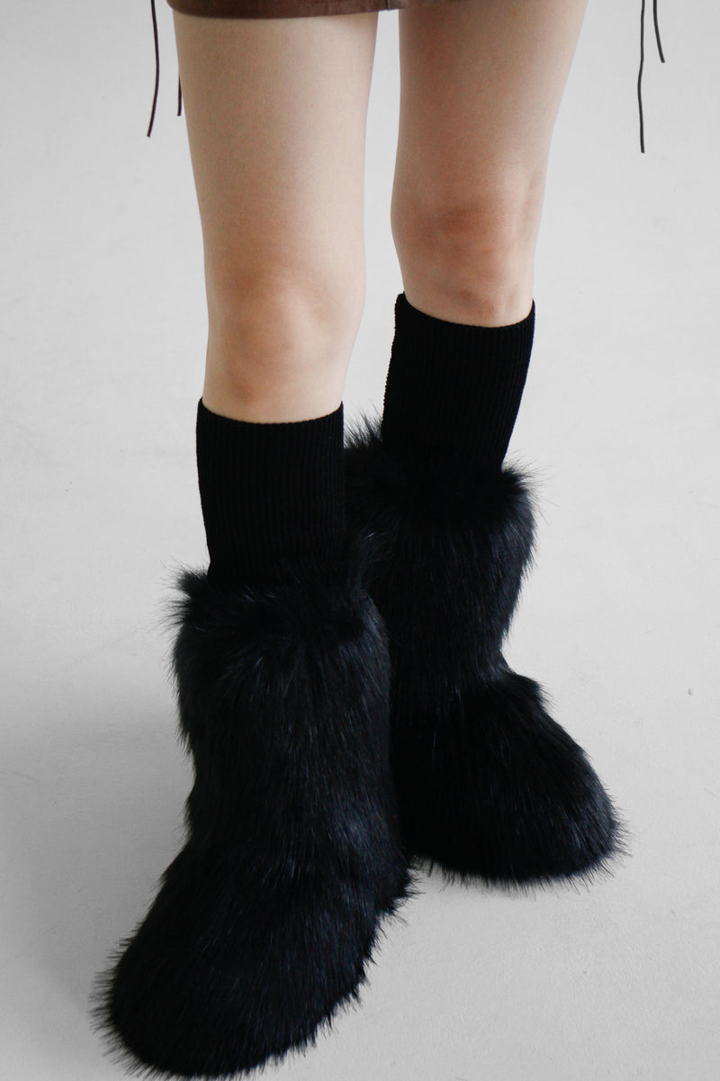 ブラックファーブーツ/black fur boots