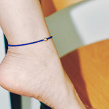 SILVER BALL ANKLET BLUE