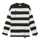 0 2 Damaged Wool Stripe Knit - WHITE (6626819440758)