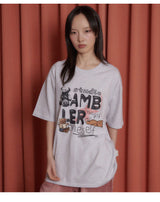 AMBLER 男女共用 Bear Patch オーバーフィット 半袖 Tシャツ AS1106