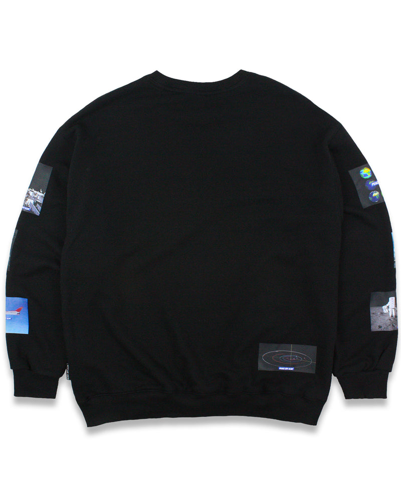 スペースグラフィック_セーターシャツ/ Space_Graphic Sweatshirt BLACK (6613184708726)