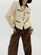 ウールツイードポイントジャケット / Wool Tweed Point Jacket (2color)