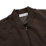 [UNISEX] Fleece-Back Cotton-Jersey and Padded Shell Zip-Up Sweatshirt (Dark Brown) (6656648380534)