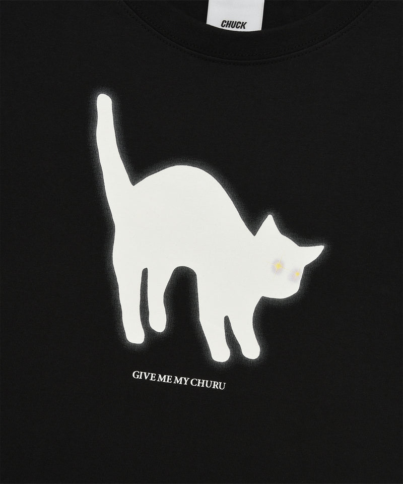Chuck Greedy Cat Regular Fit T-Shirt, Black