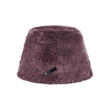 ファーロングラベルソリッドドロップバケットハット/Fur Long Label Solid Drop Bucket Hat Burgundy