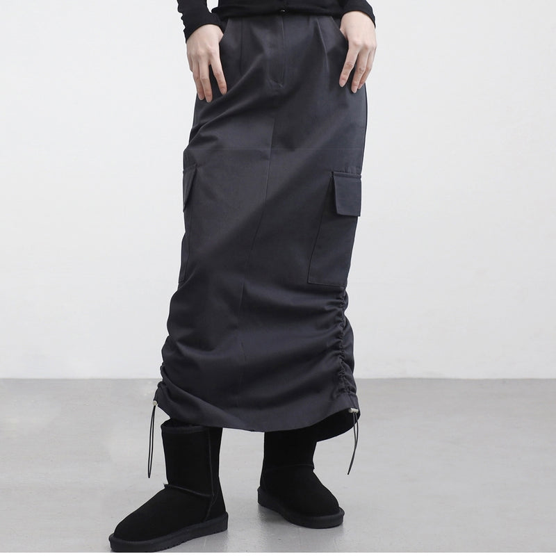ダゼル ストリングカーゴロングスカート/Duzel String Cargo Long Skirt