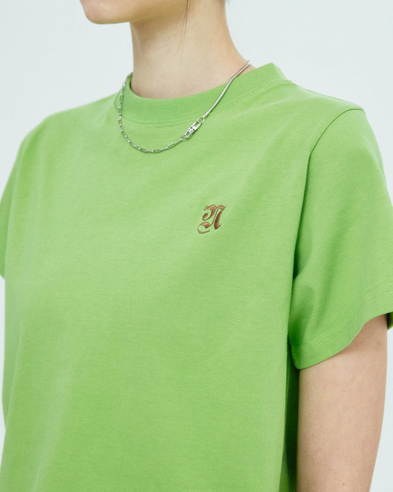 ソリッドローマンタイポTシャツ/SMALL ROMAN TYPO LOGO TSHIRT-OLIVE GREEN