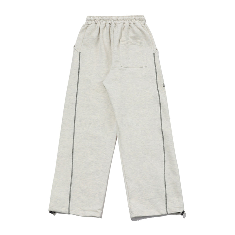 [fleece]Stitched wide sweat pants [Oatmeal]