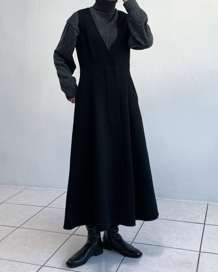 [wool 90%] 3-way hand-made dress coat (black) (4631168712822)