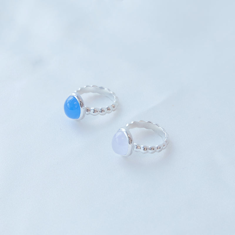 バブルブルークオーツリング / bubble blue quartz ring