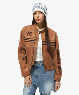 line leather jacket (brown)