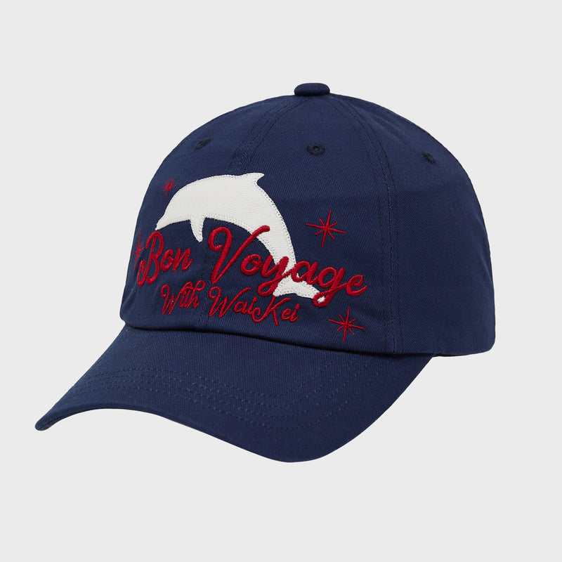 Bon Voyage dolphin applique ball cap