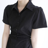 ローズニンカラーシャツドレス / Rose Nin Collar Shirt Dress