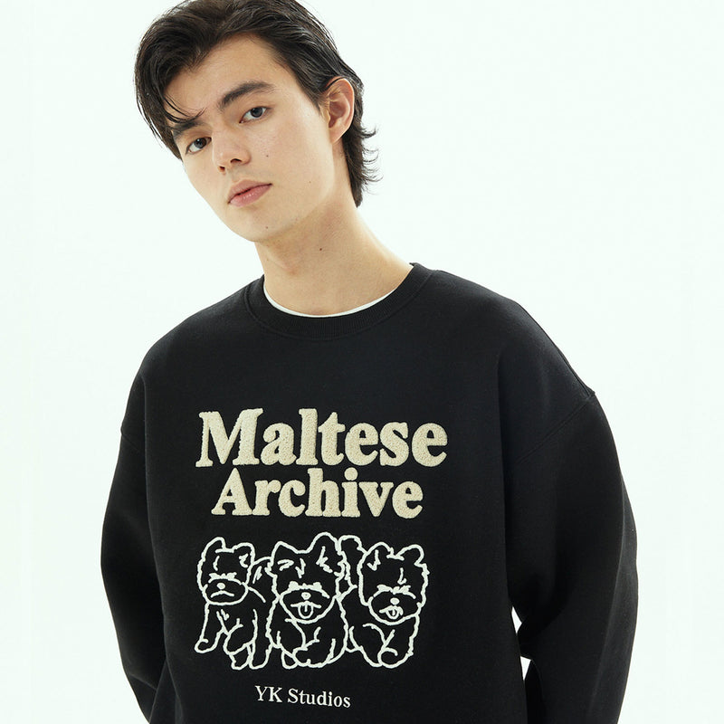 (裏起毛)ボウクルマルチーズアーカイブスウェットシャツ / (napping)Boucle maltese archive sweatshirts