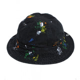 damage painting bucket hat (black) (6642081038454)