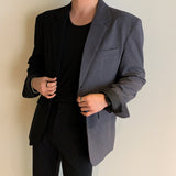 Contrast-Toned Blazer and Straight Pants Set (6684830924918)