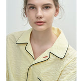 Moss Seersucker Pajama Set - Warm Yellow (6639471853686)