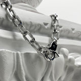 11mm ラウンド チェーン リンク ネックレス / [BLESSEDBULLET]11mm round chain link necklace_dark silver/silver