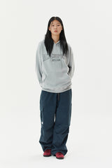 アークロング刺繡フーディー/Arch-logo embroidered hoodie [grey]