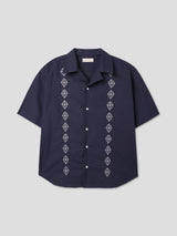 パターンオープンカラーシャツ/Pattern open collar shirts 2color