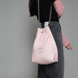 3-way quilting bucket Bag - baby pink (4603917140086)
