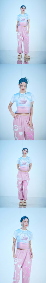 ピンクバースドケーキクロップTシャツ / PINK BIRTHDCAKE CROP T-SHIRTS(PN)